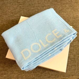 Dolce Gabbana Light Blue Beach Towel Cotton New Gift Box Authentic